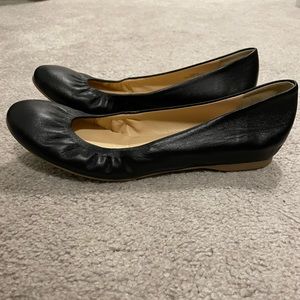 J. Crew black leather cece flats.